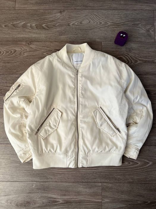 Biała Męska Kurtka ,Bomber Samsoe Designer M1 Archival Multipocket