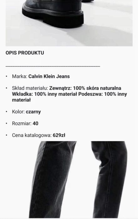 Czarne skórzane mokasyny Calvin Klein Jeans