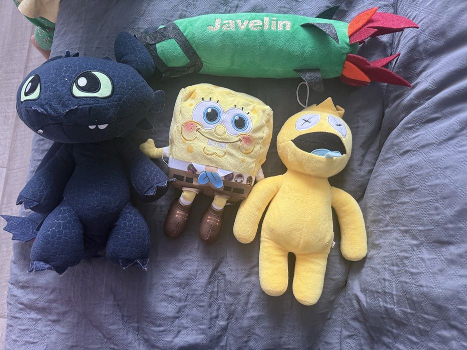 Мякі іграшки губка боб жавелін жовтий велелковий друг беззубик