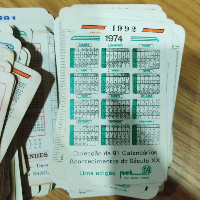 Calendários de Bolso (anos 70, 80 e 90, Etc..)