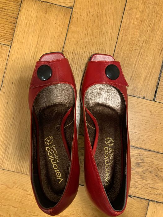 Skórzane szpilki VERONICA ROSELLE Buty damskie 38r