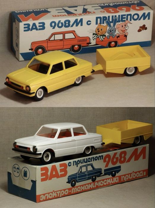 Запорожец ЗАЗ 968 с прицепом» Модель автомобиля игрушка машинка