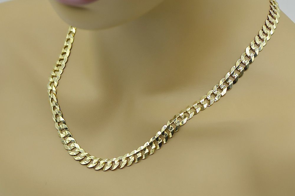 Złoty łańcuszek 14k włoski Pancerka Excellent diament! cc099y 9mm Wr