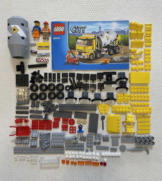 LEGO – Town - City - Cement Mixer - 60018 – Fully Complete & Impeccable!
