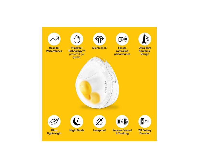 Extrator de leite elétrico Magic InBra Hands Free duplo da Medela
