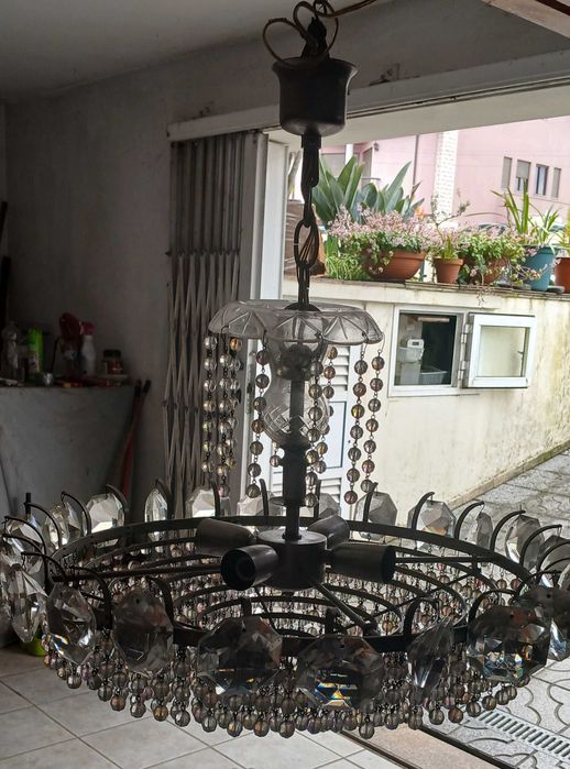 Candeeiro de sala vintage inox