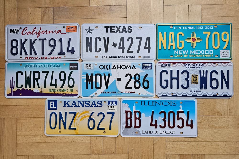 Route 66! Super zestaw 8 oryginalnych tablic Route 66 USA