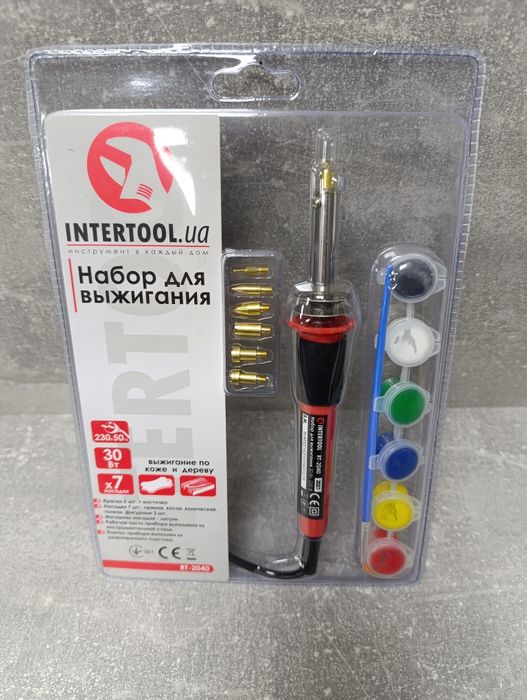 Набір для випалювання, 30 Вт, 230 В, 7 насадок 	 INTERTOOL RT-2040																		INTERTOOL RT-2040