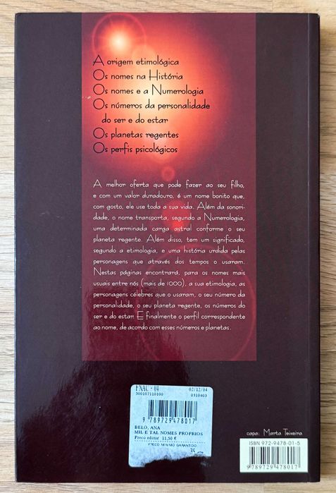 Mil e tal nomes próprios, de Ana Belo