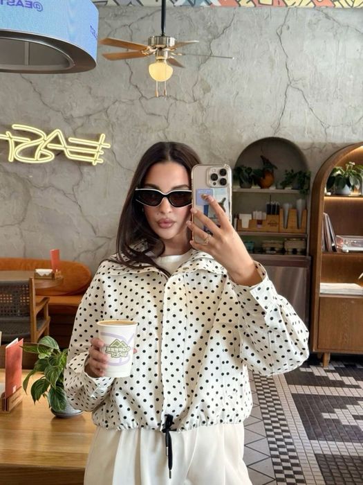 Вітровка в горошок,куртка в горох  вітровка polka dot в стилі zara