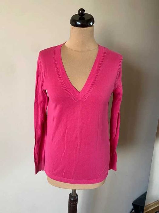 S m roz neon massimo dutti sweter lekki cienki basic jakosc 36 38