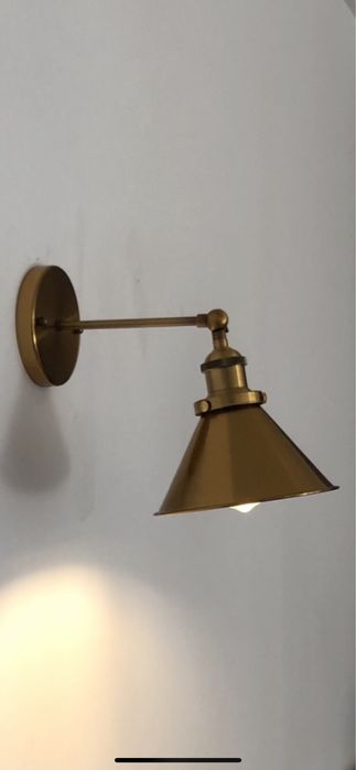 Candeeiro parede dourado vintage