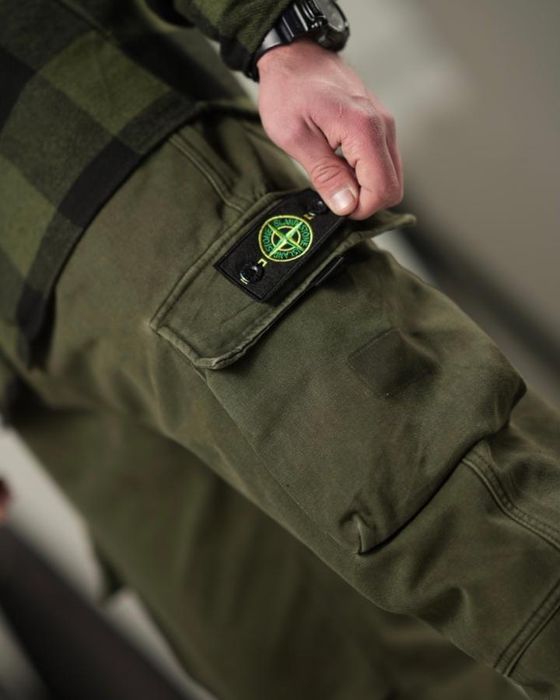 Зимові штани джогери stone oliva чоловічі олива міські стон штани