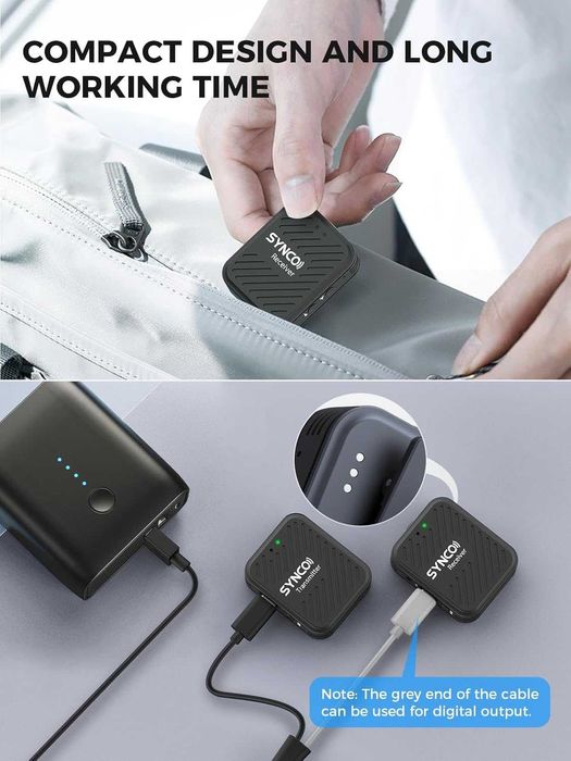 Microfone WIRELESS SYNCO G1 - Na caixa