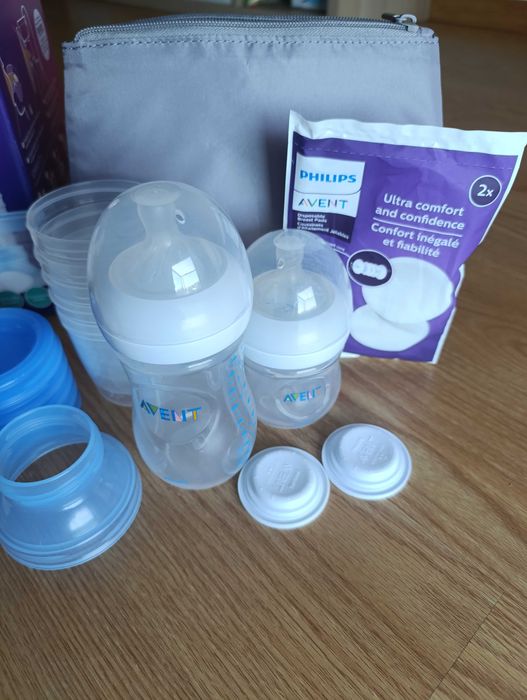 Conjunto Philips Avent bomba elétrica + biberões + copos