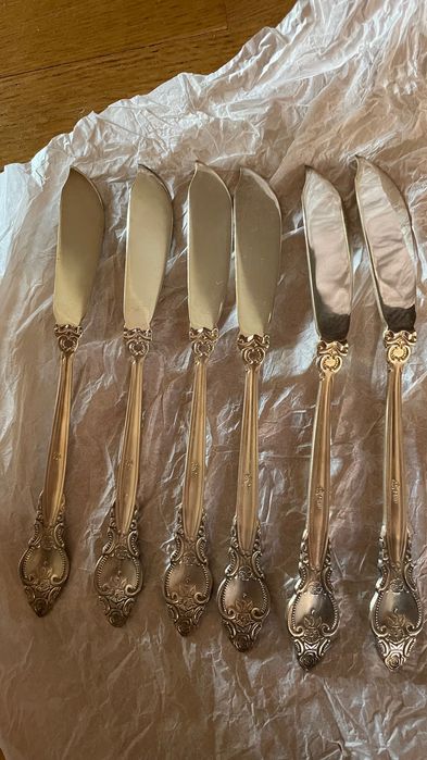 Ножи и вилки для рыбы мельхиор Роза