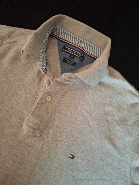 szara koszulka polo tommy hilfiger M basic męska