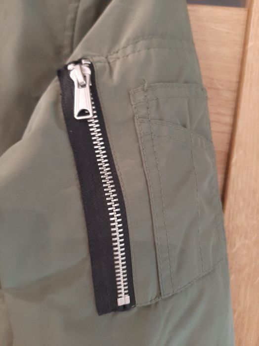 Kurtka bomberka H&M 146/152 STAN IDEALNY zielona 10-12 lat jesień