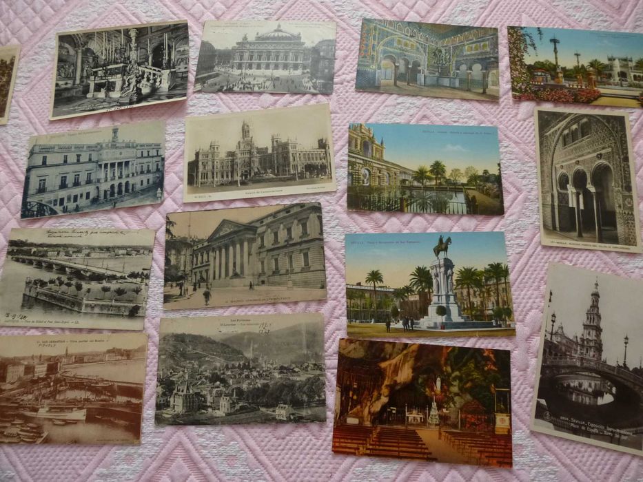 Lote 27 Postais, anos 1910 a 1950, selados