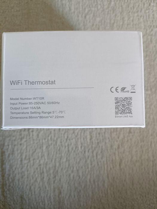Termostato wi-fi  - Water heating / Gas Boil 3A (model WT10R-3A-W)