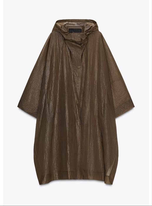 Peleryna przeciwdeszczowa zara plaszcz brazowy