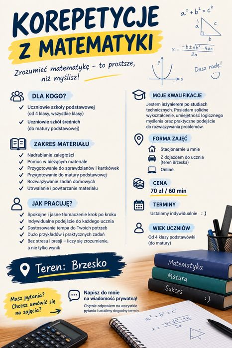 Korepetycje Matematyka Brzesko Matura Egzamin Ósmoklasisty