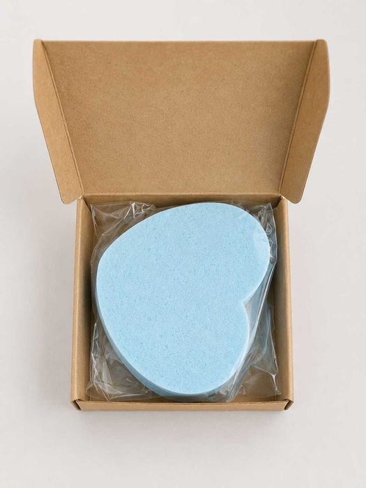 Esponjas Faciais Comprimidas em Forma de Coração – Azul