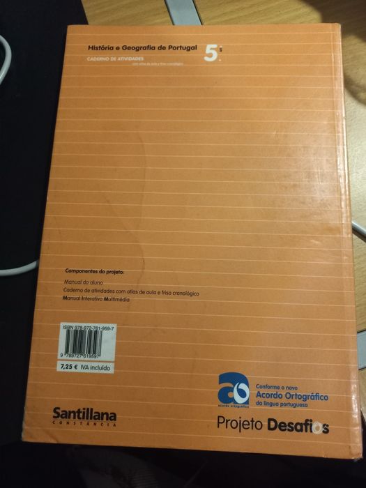 Cadernos de ativ. Inglês História e Geografia Música 5ºano