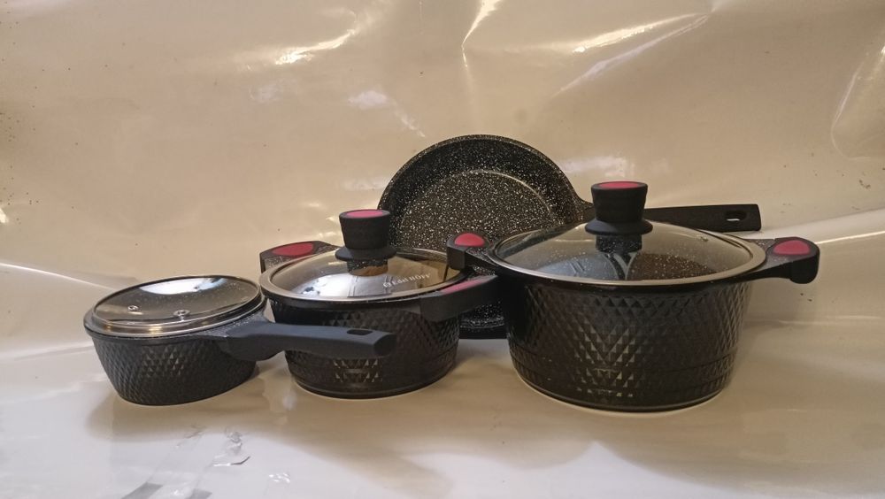 Kpl garnków Edel HOFF  alu marmurkowy 7 elementów