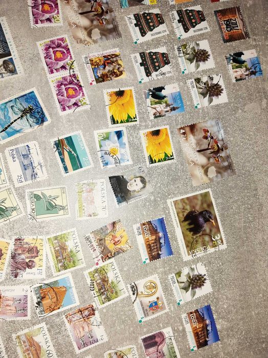 Kolekcja znaczków pl i ang 130 sztuk