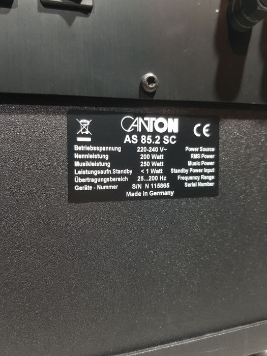ТОП! Активний сабвуфер CANTON AS-85.2, потужність 250 Вт, б/у з Німеччини