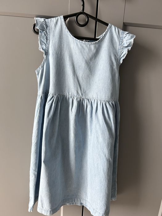 Sukienka dzinsowa 152 cienki jeans piekna