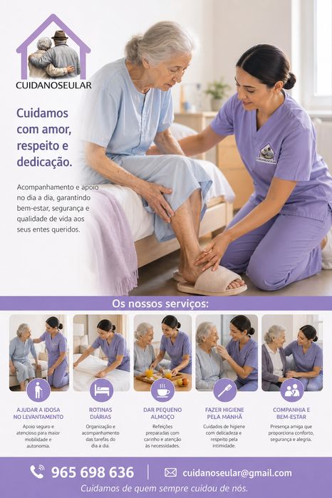 Cuidar de idosos com dignidade, paciência e dedicação