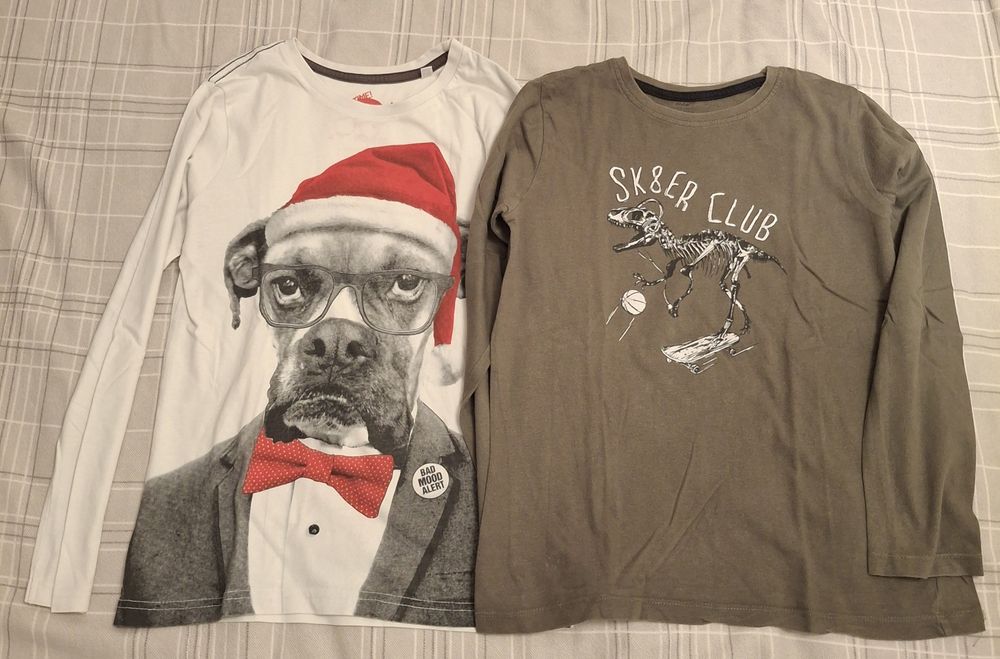 2 camisolas finas manga comprida criança 9-10 anos