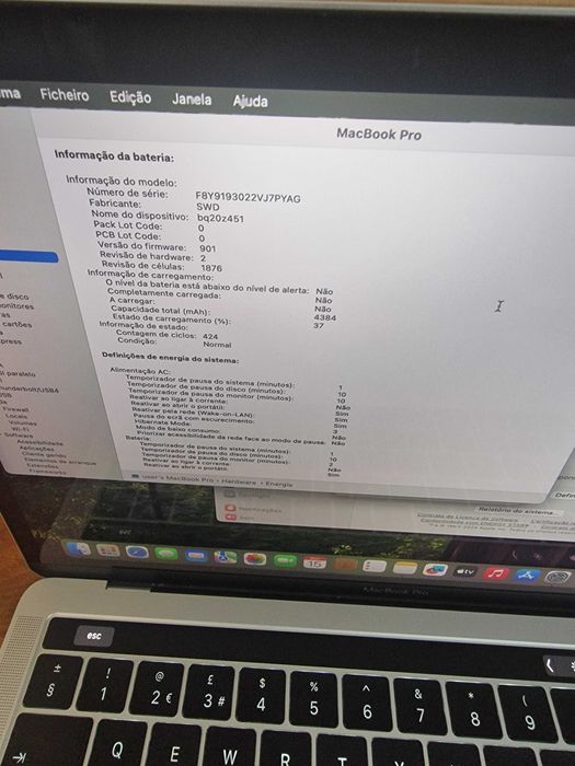 MacBook Pro TOUCH BAR 2019 i7 16gb ram