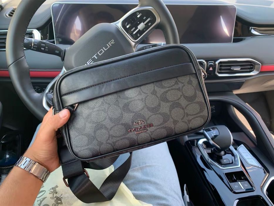 Топ-якість! Чорна шкіряна сумочка Coach