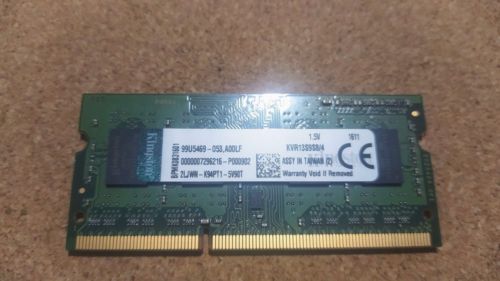 DDR3 1333 so-dimm kingston (KVR13S9S8/4) 4gb  pc3-10600s