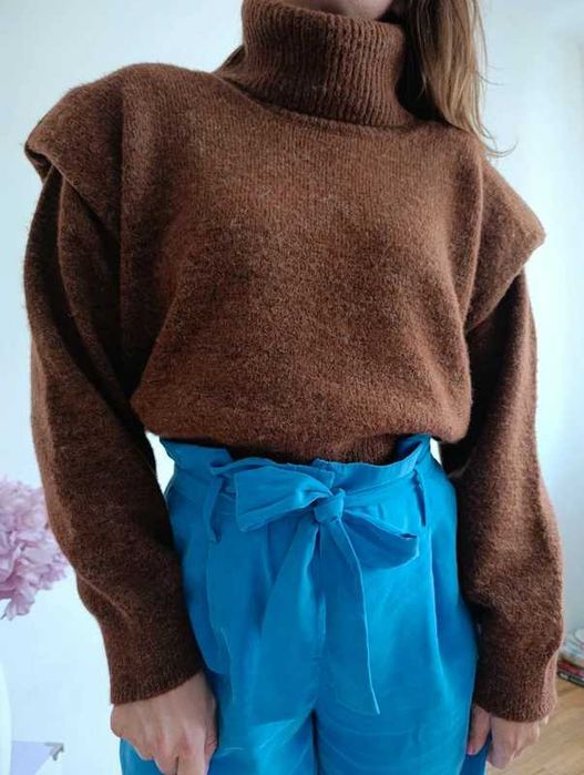 Mango sweter golf wełna bawełna quiet luxury old money m