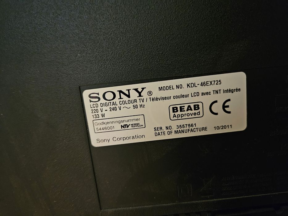 Telewizor tv sony bravia LED 3D  kdl-46ex725