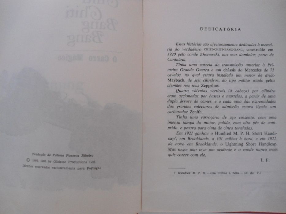 Chiti Chiti Bang Bang de Ian Fleming (O Carro Mágico) 1967