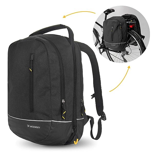 Wozinsky torba rowerowa podwójna plecak 2w1/30l czarna (WBB30BK)