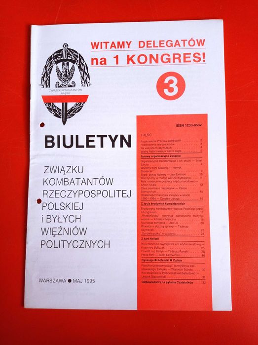Biuletyn Związku Kombatantów RP, nr 3, maj 1995