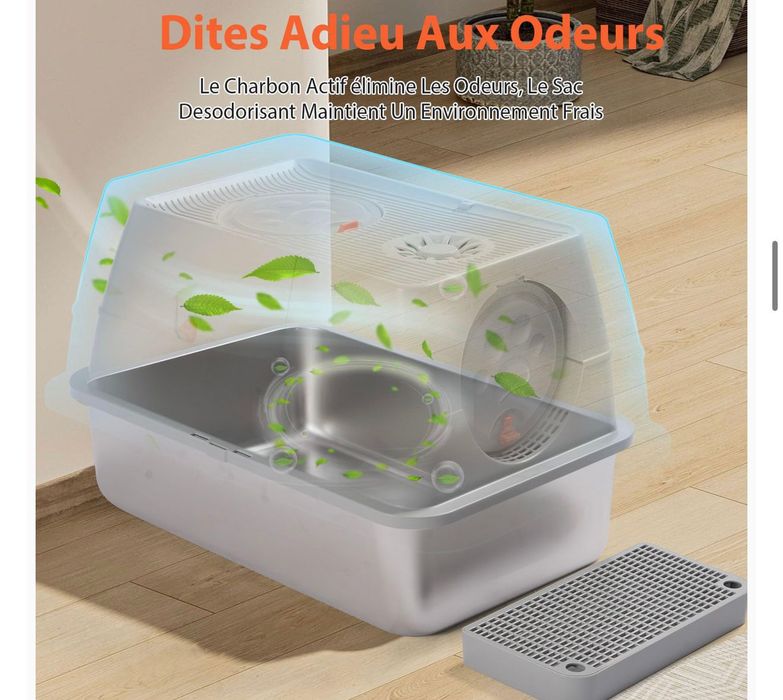 Caixa de Areia para Gatos em Aço Inoxidável - Como Nova