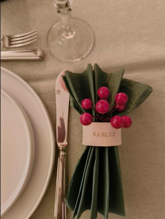 NATAL - Argolas para guardanapos em couro personalizadas