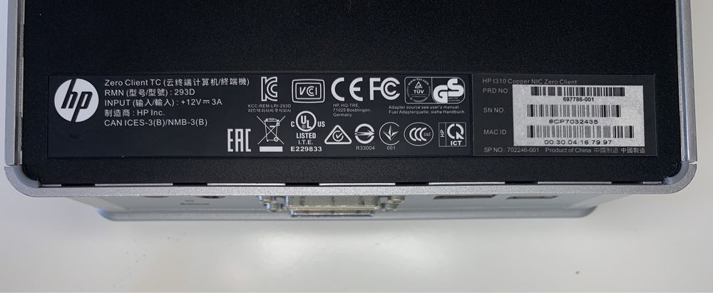 HP Zero Client TC 293D / t310 (нульовий клієнт) Новий