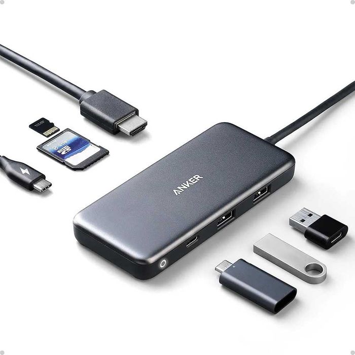 Hub USB 3.2 HDMI USB-C rozdzielacz Rozgałęźnik Adapter splitter Anker 343 do komputera PC Laptopa