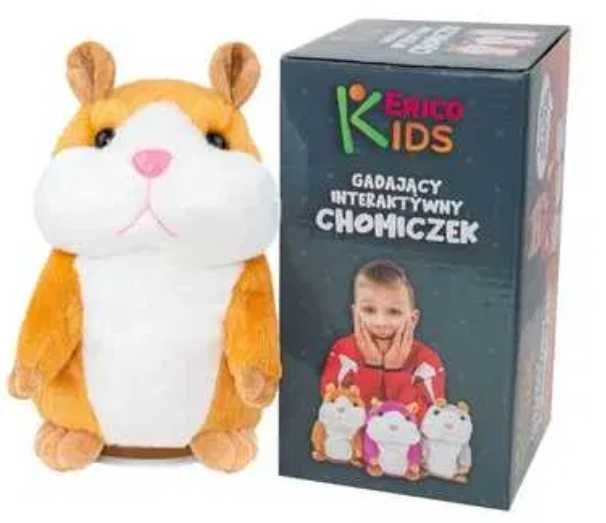 WieIki gigant gadający Interaktywny chomik 19 cm - BRĄZOWY