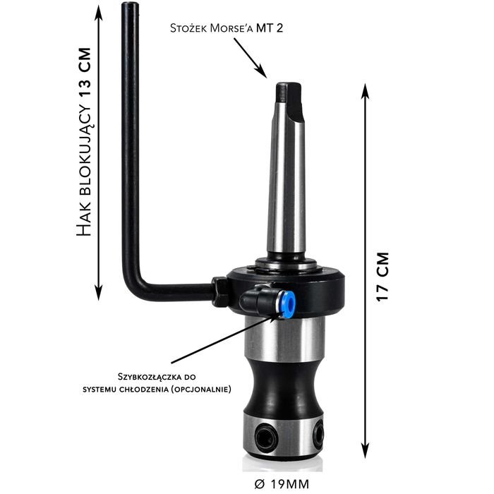Uchwyt wiertarski Weldon 19 mm MT2 lub MT3 na frezy trepanacyjne