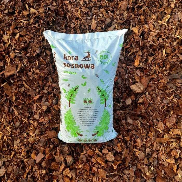 Kora sosnowa workowana 50L różne frakcje sprzedaż hurtowa  cała Polska