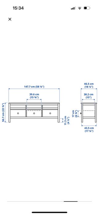Szafka pod RTV TV Biała bejca ikea hemnes drewniana